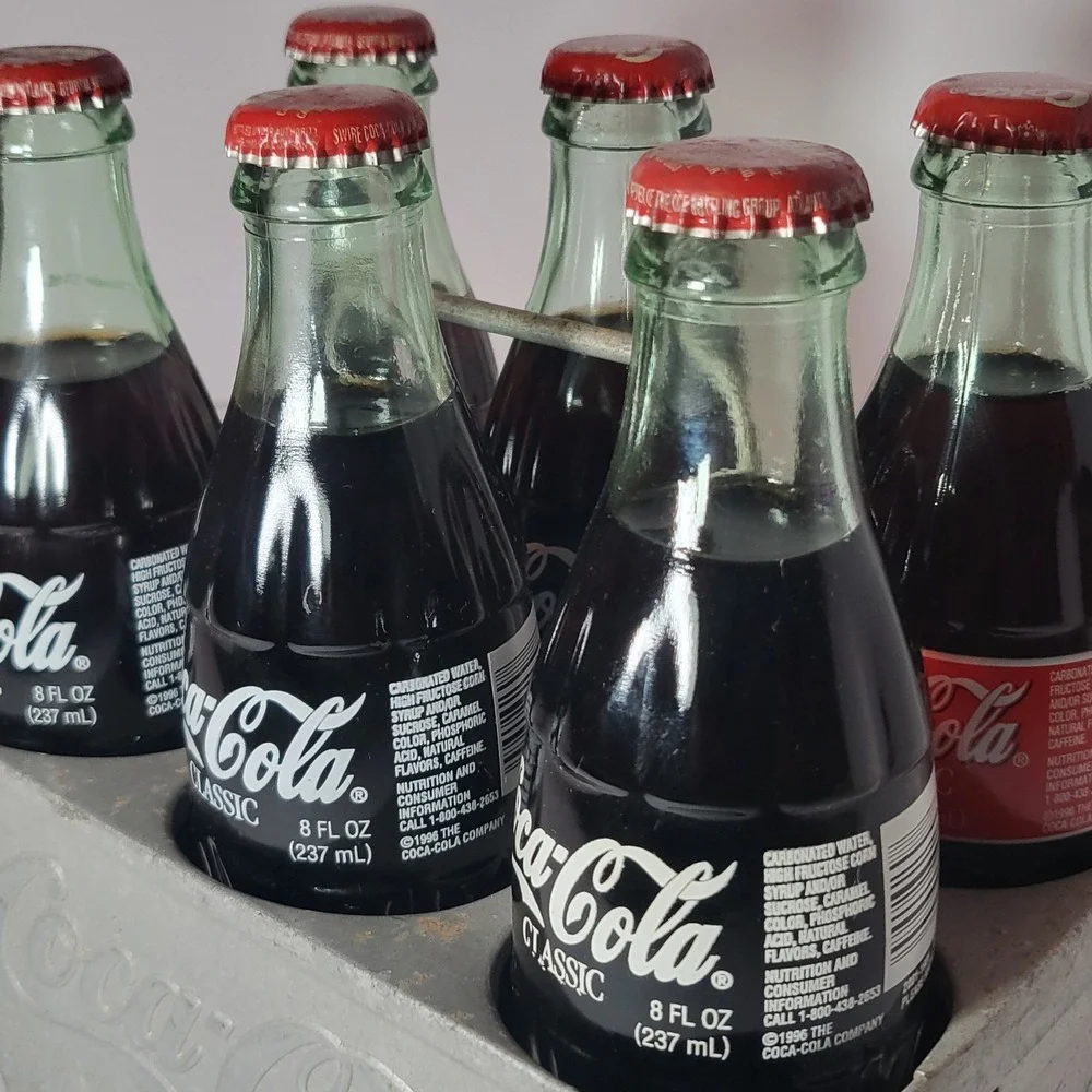 1950's Vintage Coca Cola Aluminum Carrier w/ Olympics Commemorative‎ Bottles